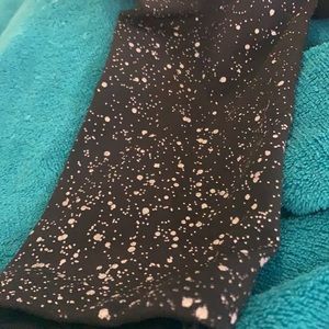 🌟 FLEECE LINED Silver ACCENT LEGGINGS paint splatter